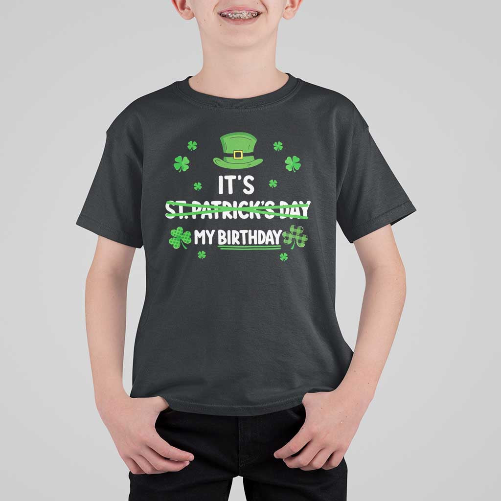 Funny Birthday St Patricks Day T Shirt For Kid Funny Shamrock Born Lucky Irish Bday
