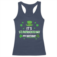 Funny Birthday St Patricks Day Racerback Tank Top Funny Shamrock Born Lucky Irish Bday