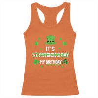 Funny Birthday St Patricks Day Racerback Tank Top Funny Shamrock Born Lucky Irish Bday