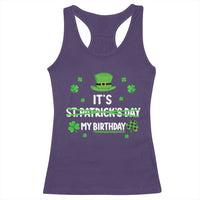Funny Birthday St Patricks Day Racerback Tank Top Funny Shamrock Born Lucky Irish Bday