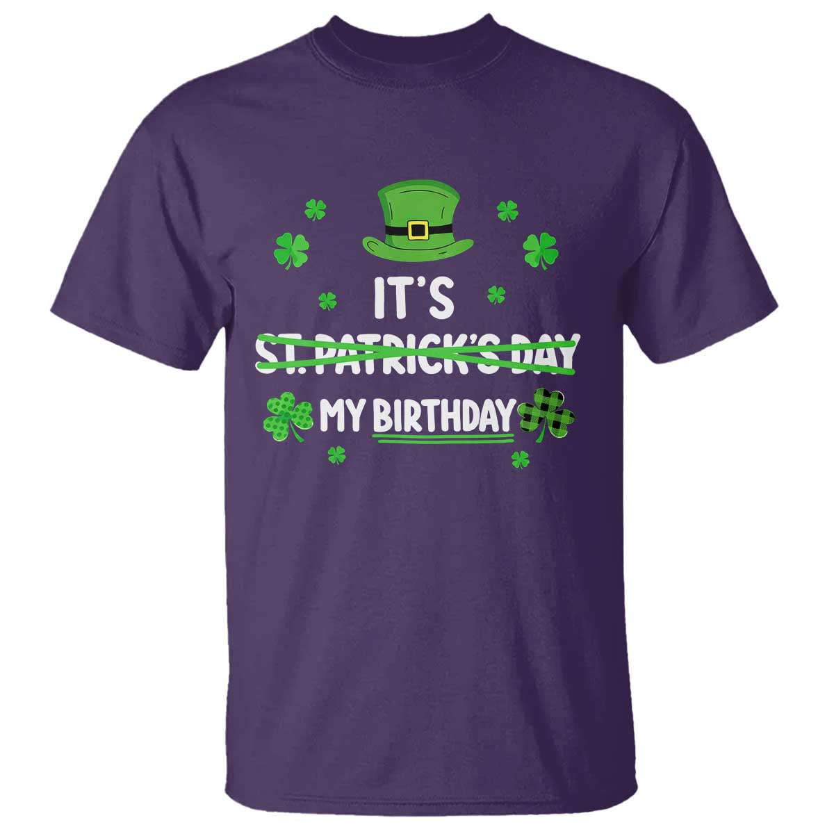 Funny Birthday St Patricks Day T Shirt Funny Shamrock Born Lucky Irish Bday