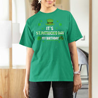 Funny Birthday St Patricks Day T Shirt For Women Funny Shamrock Born Lucky Irish Bday
