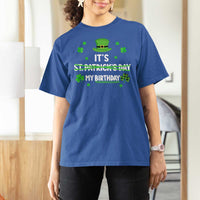 Funny Birthday St Patricks Day T Shirt For Women Funny Shamrock Born Lucky Irish Bday