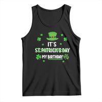 Funny Birthday St Patricks Day Tank Top Funny Shamrock Born Lucky Irish Bday