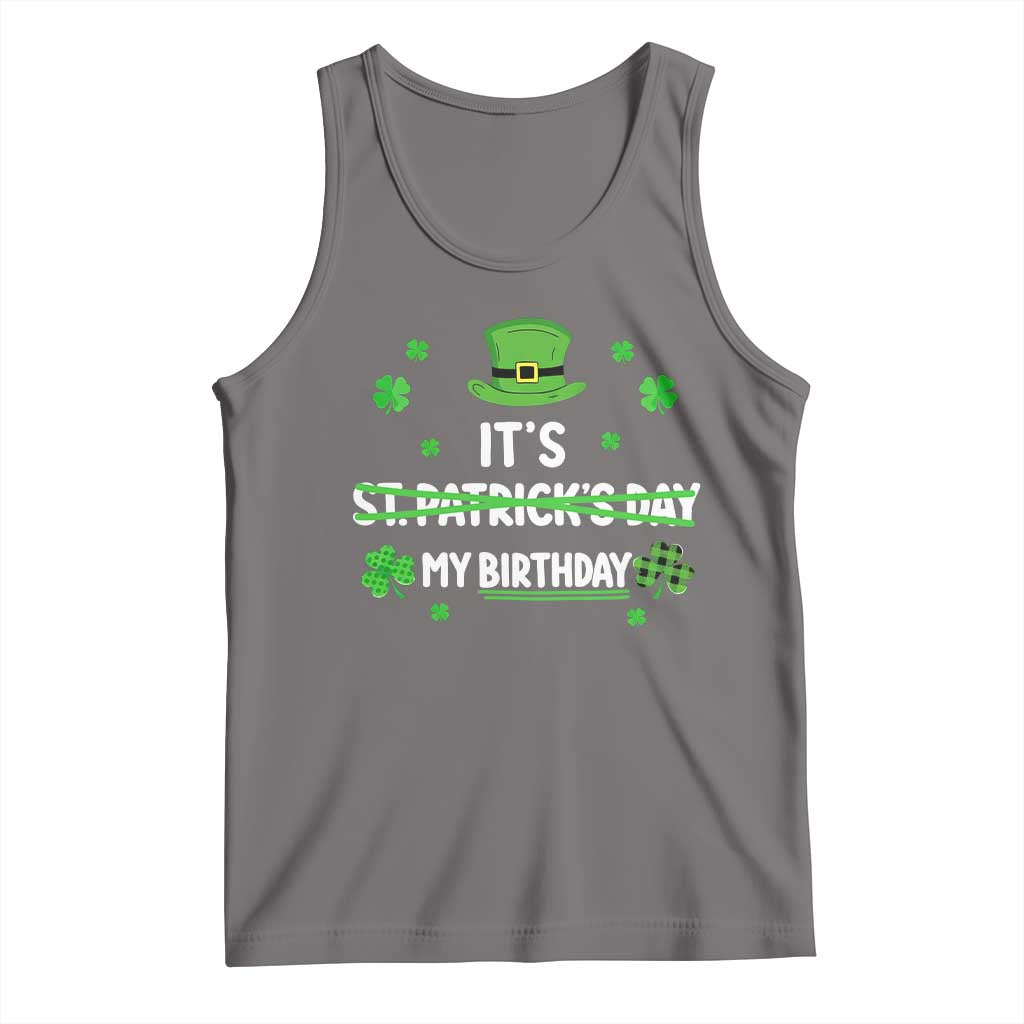 Funny Birthday St Patricks Day Tank Top Funny Shamrock Born Lucky Irish Bday