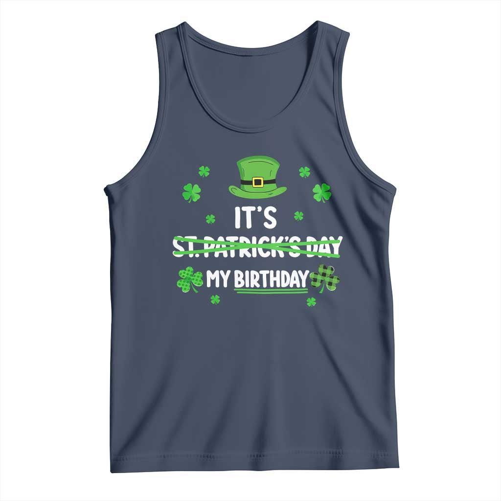 Funny Birthday St Patricks Day Tank Top Funny Shamrock Born Lucky Irish Bday