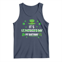 Funny Birthday St Patricks Day Tank Top Funny Shamrock Born Lucky Irish Bday