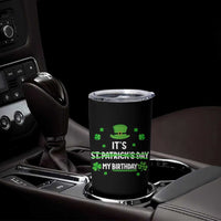 Funny Birthday St Patricks Day Tumbler Cup Funny Shamrock Born Lucky Irish Bday