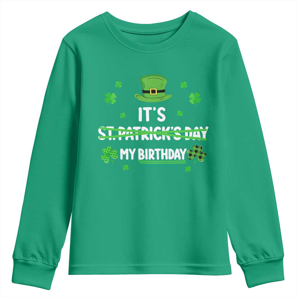 Funny Birthday St Patricks Day Youth Sweatshirt Funny Shamrock Born Lucky Irish Bday