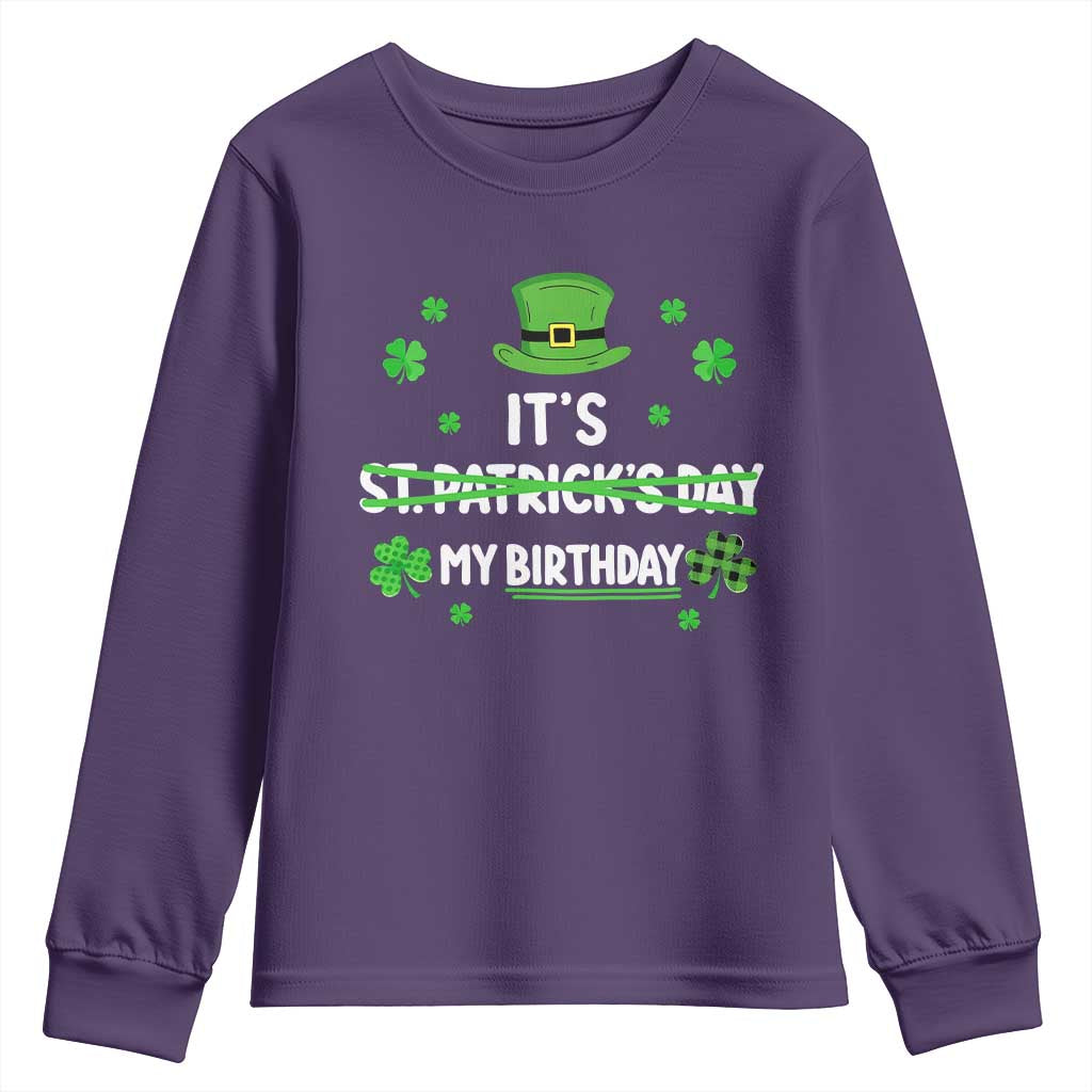 Funny Birthday St Patricks Day Youth Sweatshirt Funny Shamrock Born Lucky Irish Bday