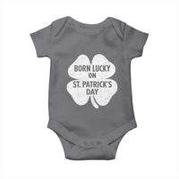 Born Lucky On St Patricks Day Baby Onesie Irish Birthday Bday Shamrock Clovers