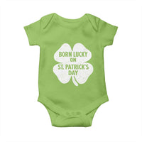 Born Lucky On St Patricks Day Baby Onesie Irish Birthday Bday Shamrock Clovers