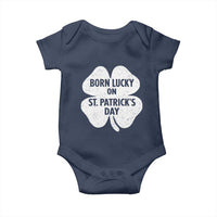 Born Lucky On St Patricks Day Baby Onesie Irish Birthday Bday Shamrock Clovers