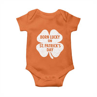 Born Lucky On St Patricks Day Baby Onesie Irish Birthday Bday Shamrock Clovers