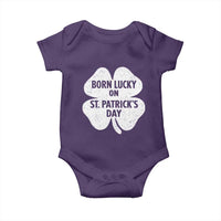 Born Lucky On St Patricks Day Baby Onesie Irish Birthday Bday Shamrock Clovers