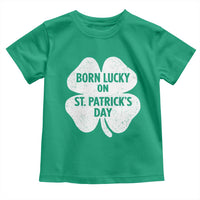 Born Lucky On St Patricks Day Toddler T Shirt Irish Birthday Bday Shamrock Clovers