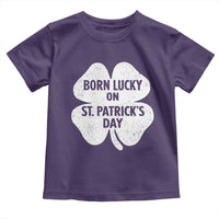 Born Lucky On St Patricks Day Toddler T Shirt Irish Birthday Bday Shamrock Clovers