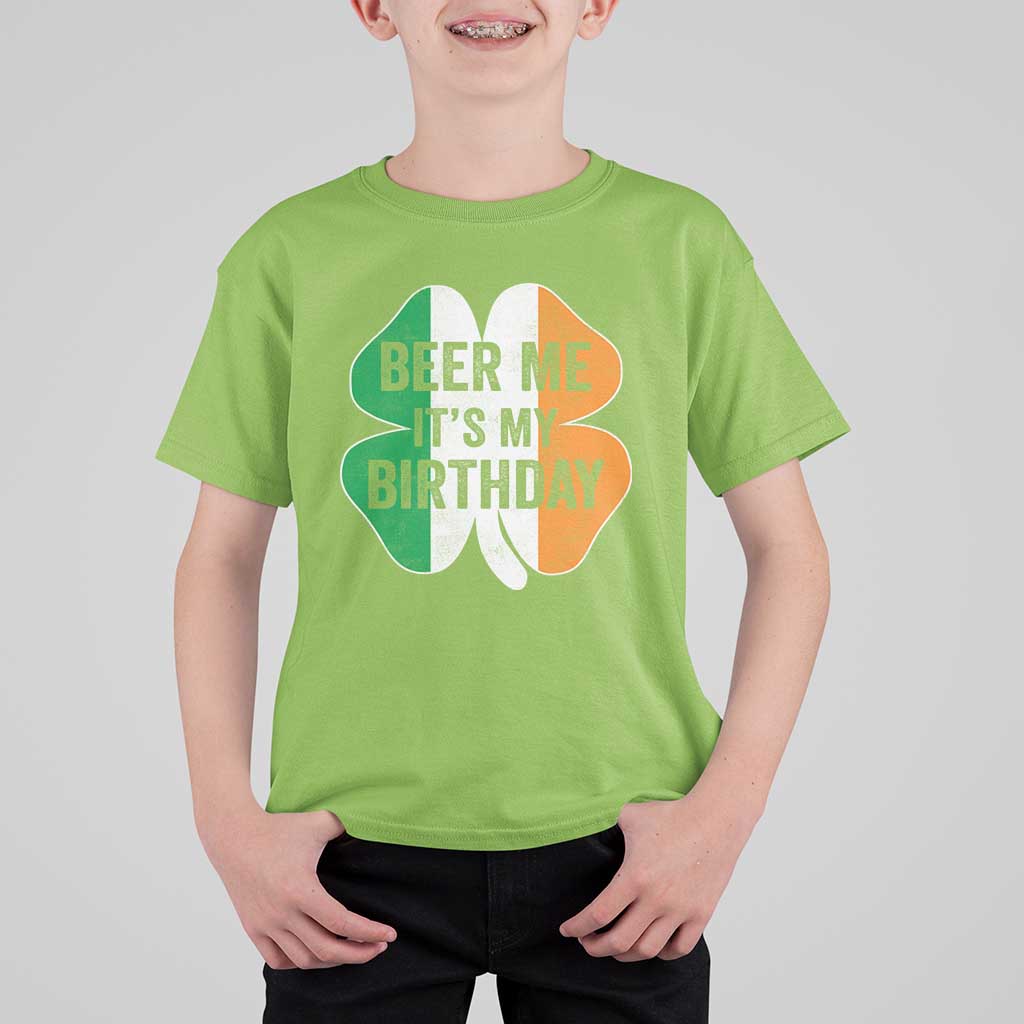 Funny Birthday St Patricks Day T Shirt For Kid Beer Me Its My Birthday Ireland Irish Shamrock