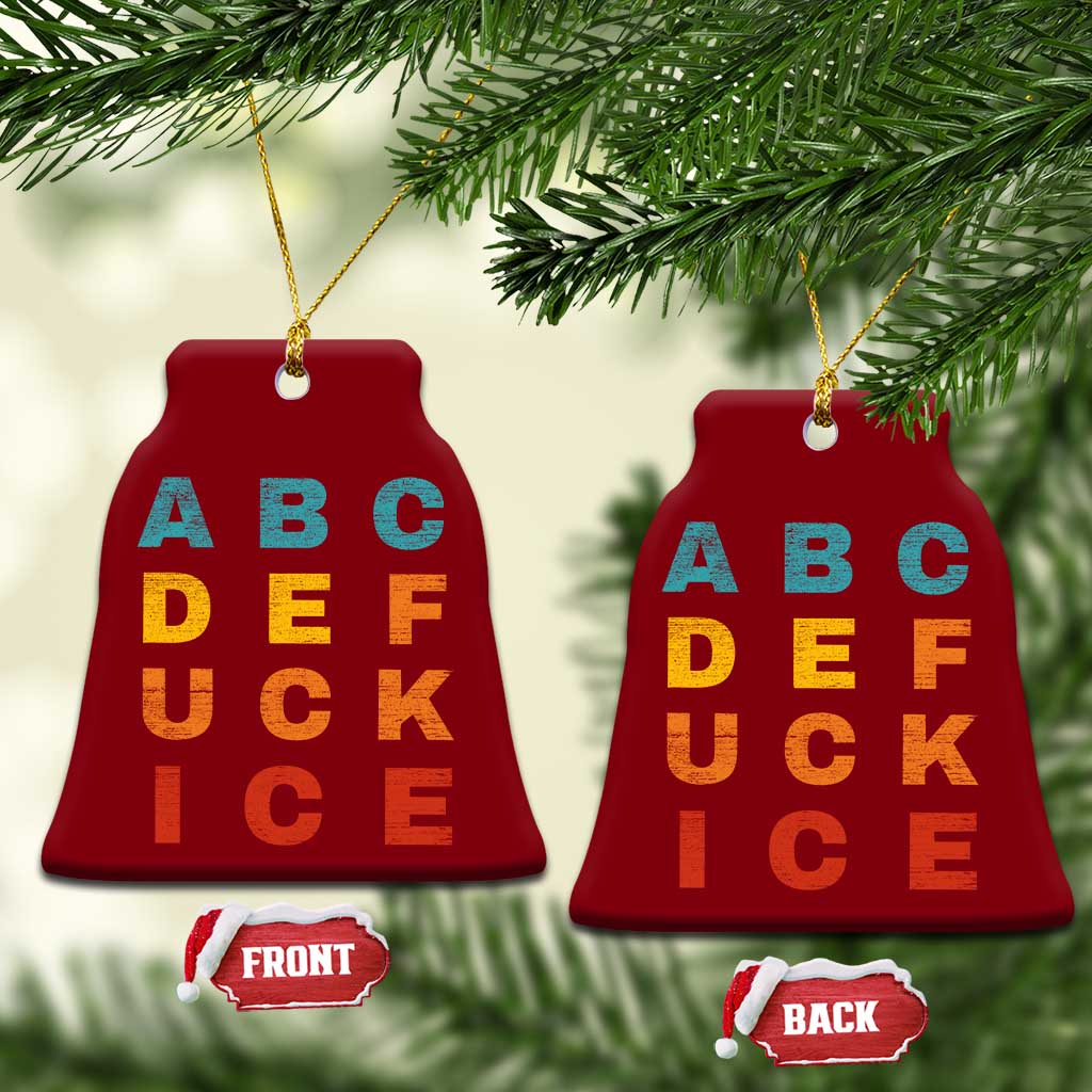 Fck Ice Ceramic Ornament Retro Protest Chinga La Migra Subtle FDT