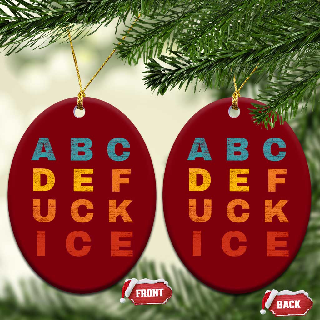Fck Ice Ceramic Ornament Retro Protest Chinga La Migra Subtle FDT