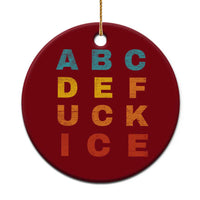 Fck Ice Ceramic Ornament Retro Protest Chinga La Migra Subtle FDT