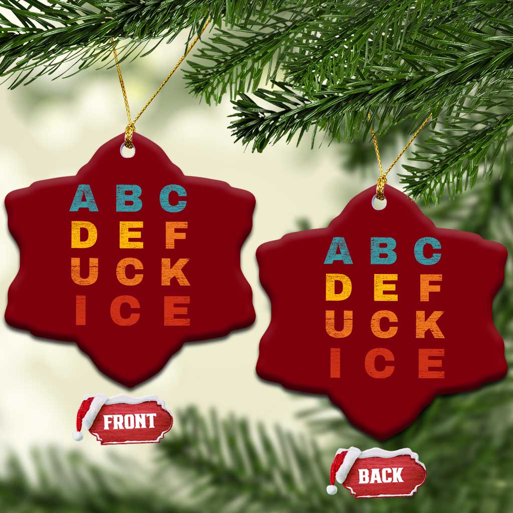 Fck Ice Ceramic Ornament Retro Protest Chinga La Migra Subtle FDT