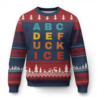 Fck Ice Ugly Christmas Sweater Retro Protest Chinga La Migra Subtle FDT