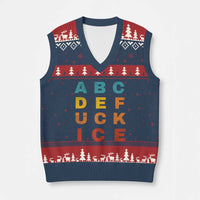 Fck Ice V-Neck Knit Sweater Vest Retro Protest Chinga La Migra Subtle FDT