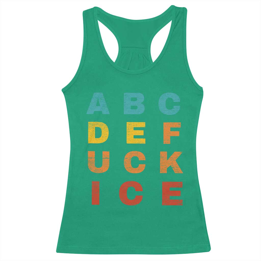 Fck Ice Racerback Tank Top Retro Protest Chinga La Migra Subtle FDT