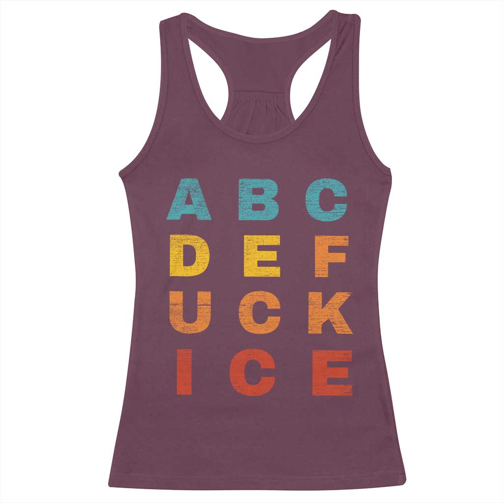 Fck Ice Racerback Tank Top Retro Protest Chinga La Migra Subtle FDT