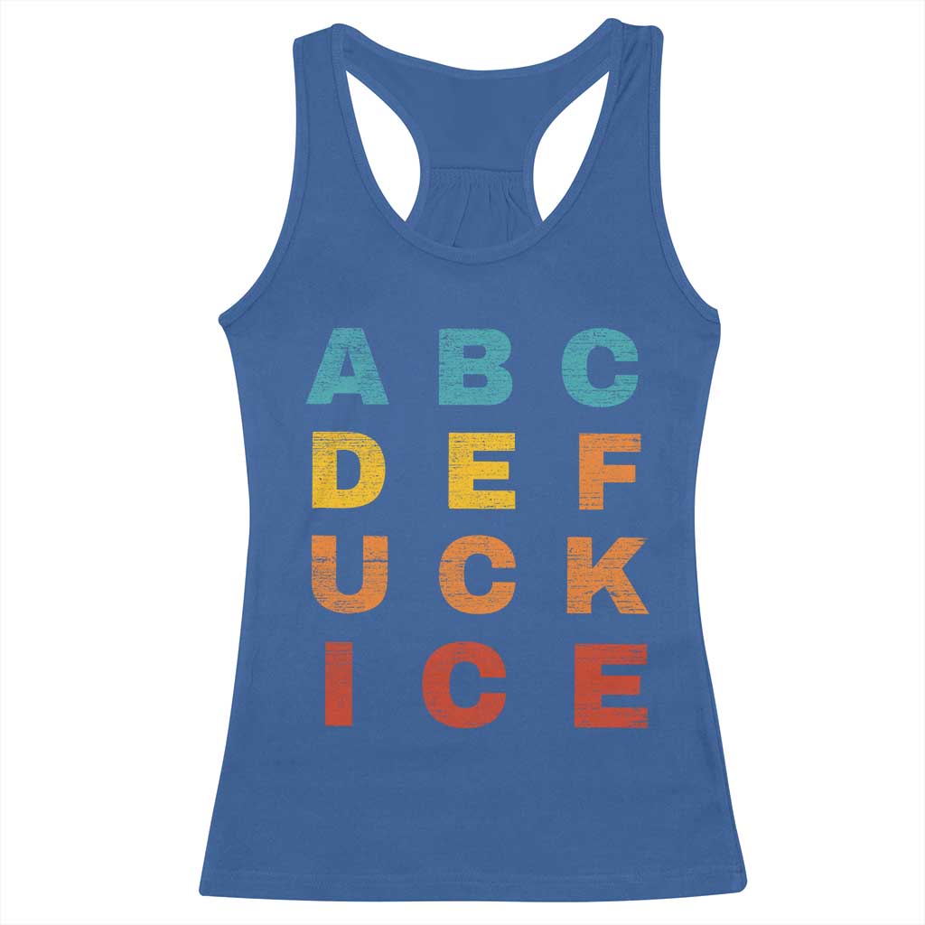Fck Ice Racerback Tank Top Retro Protest Chinga La Migra Subtle FDT