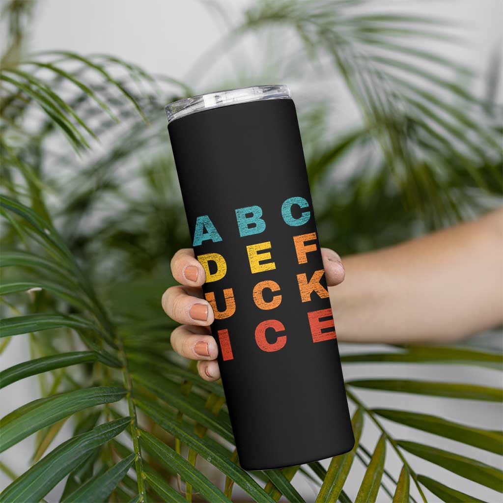 Fck Ice Skinny Tumbler Retro Protest Chinga La Migra Subtle FDT