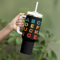 Fck Ice Tumbler With Handle Retro Protest Chinga La Migra Subtle FDT