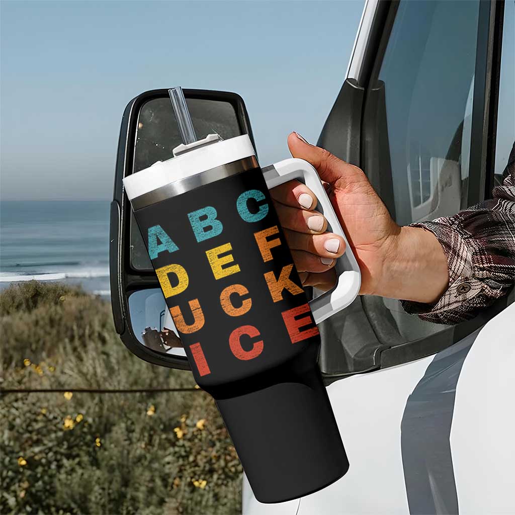Fck Ice Tumbler With Handle Retro Protest Chinga La Migra Subtle FDT