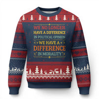Difference In Morality Ugly Christmas Sweater Political Differences Protest Rally