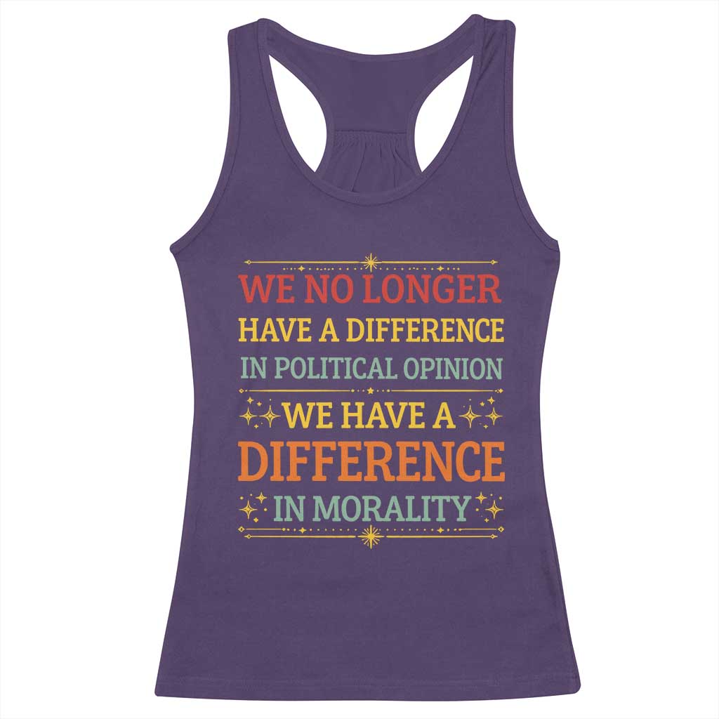 Difference In Morality Racerback Tank Top Political Differences Protest Rally