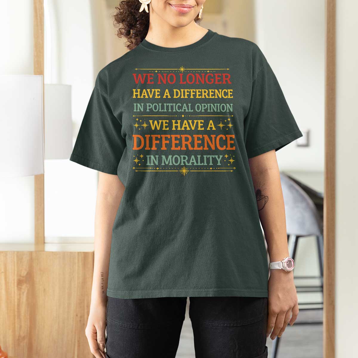 Difference In Morality T Shirt For Women Political Differences Protest Rally