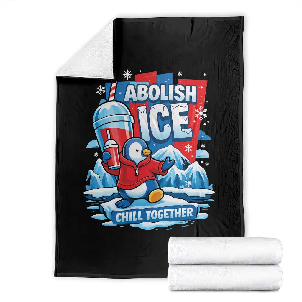 Abolish Ice Throw Blanket Subtle FDT Penguin Slush Drink Funny Summer Chill Mode