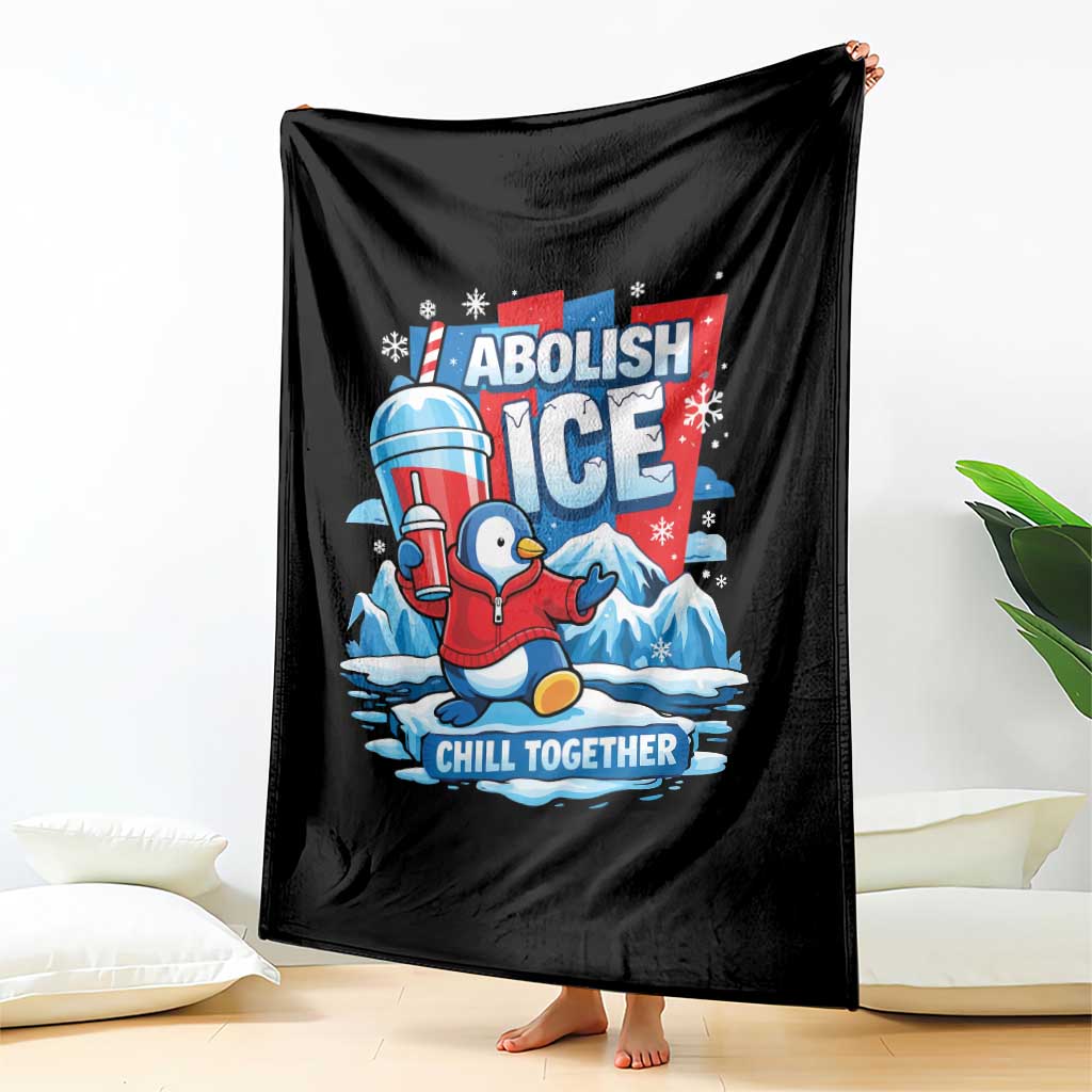 Abolish Ice Throw Blanket Subtle FDT Penguin Slush Drink Funny Summer Chill Mode