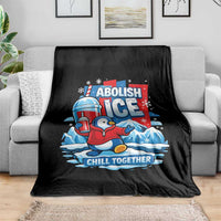 Abolish Ice Throw Blanket Subtle FDT Penguin Slush Drink Funny Summer Chill Mode