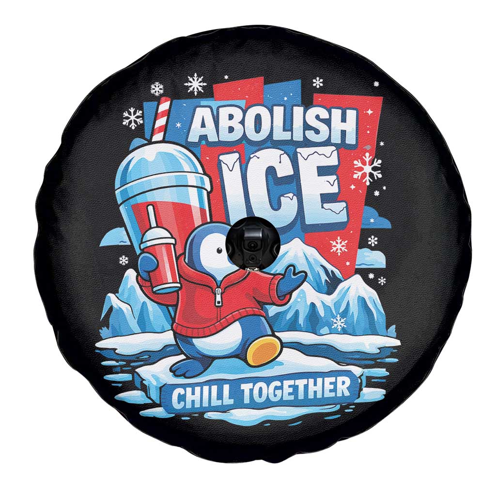 Abolish Ice Spare Tire Cover Subtle FDT Penguin Slush Drink Funny Summer Chill Mode