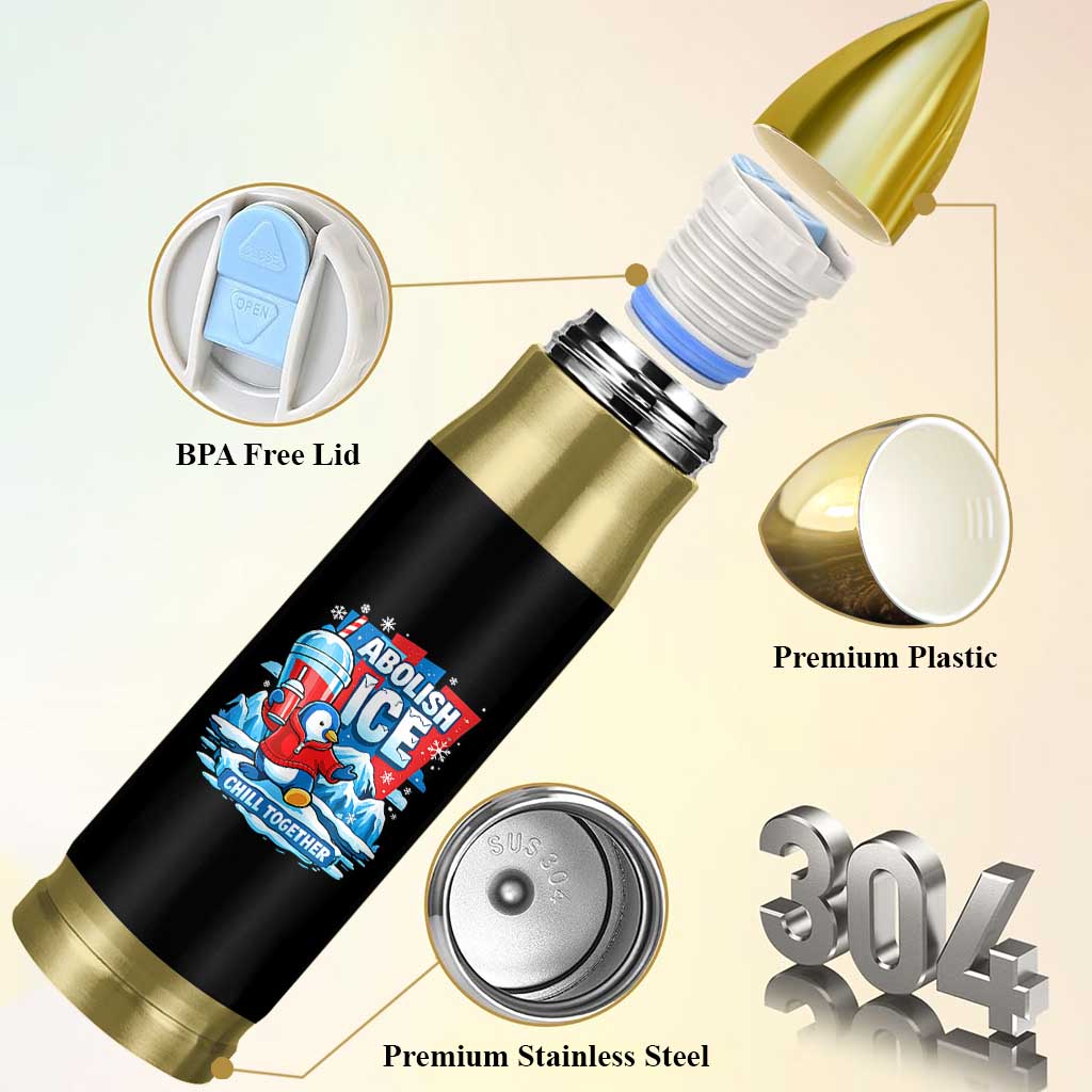 Abolish Ice Bullet Tumbler Subtle FDT Penguin Slush Drink Funny Summer Chill Mode