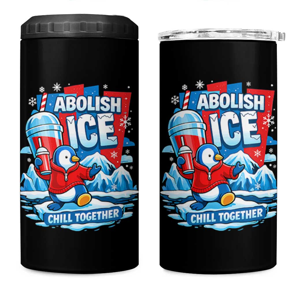Abolish Ice 4 in 1 Can Cooler Tumbler Subtle FDT Penguin Slush Drink Funny Summer Chill Mode