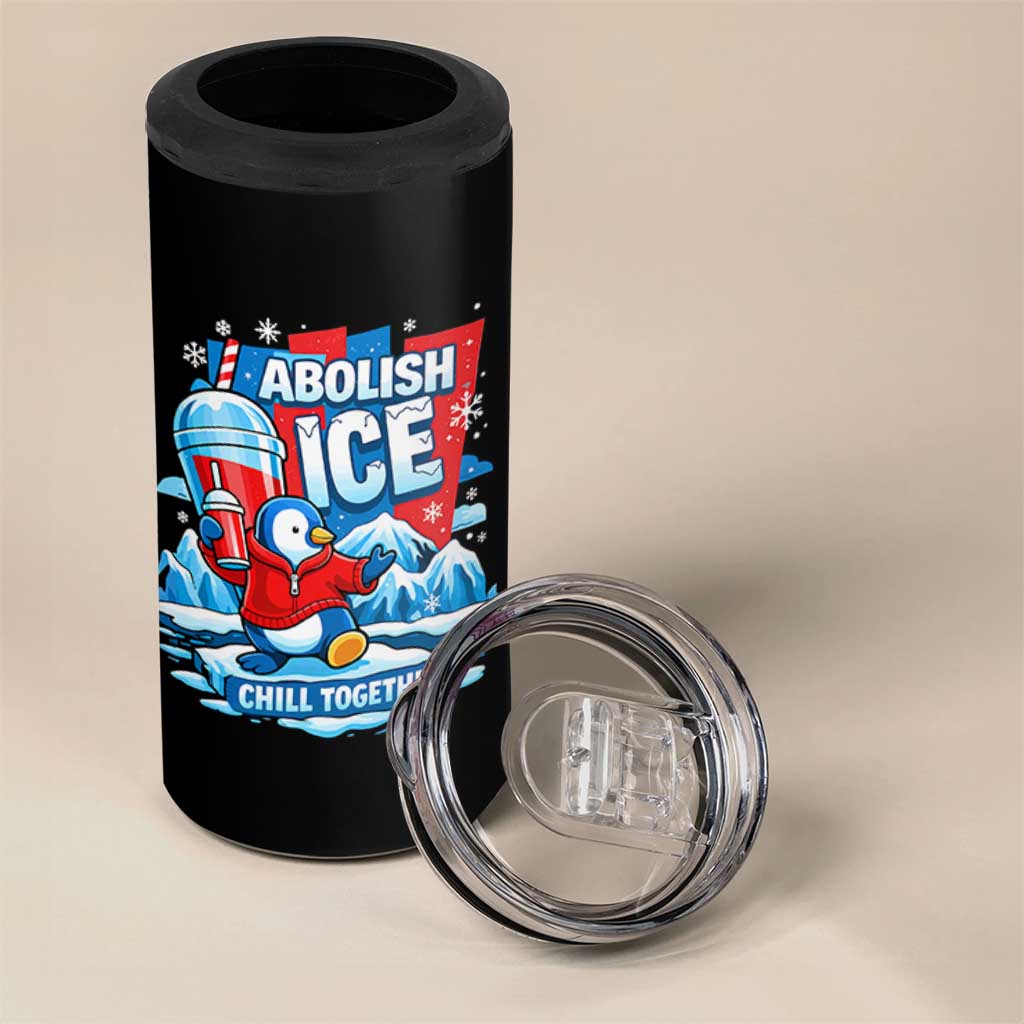 Abolish Ice 4 in 1 Can Cooler Tumbler Subtle FDT Penguin Slush Drink Funny Summer Chill Mode