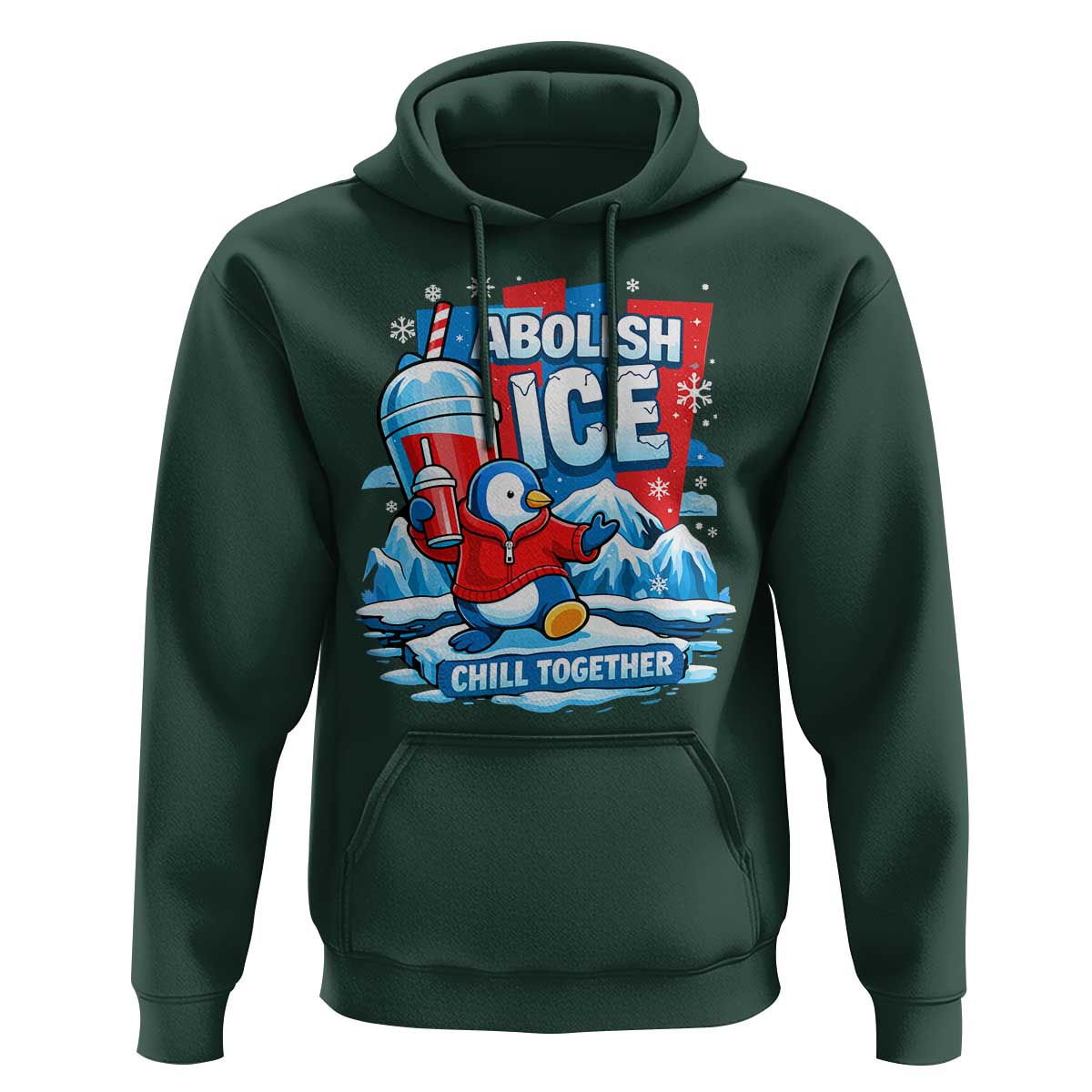 Abolish Ice Hoodie Subtle FDT Penguin Slush Drink Funny Summer Chill Mode