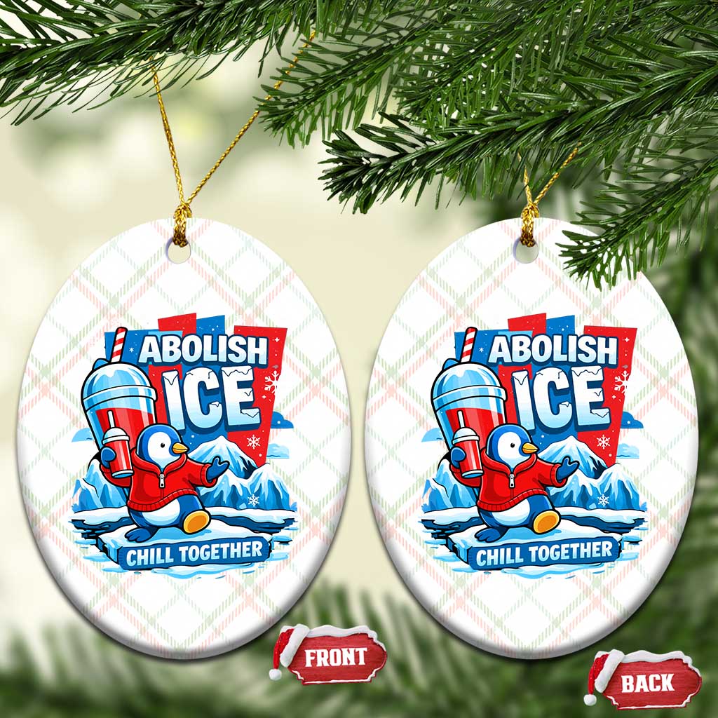 Abolish Ice Ceramic Ornament Subtle FDT Penguin Slush Drink Funny Summer Chill Mode