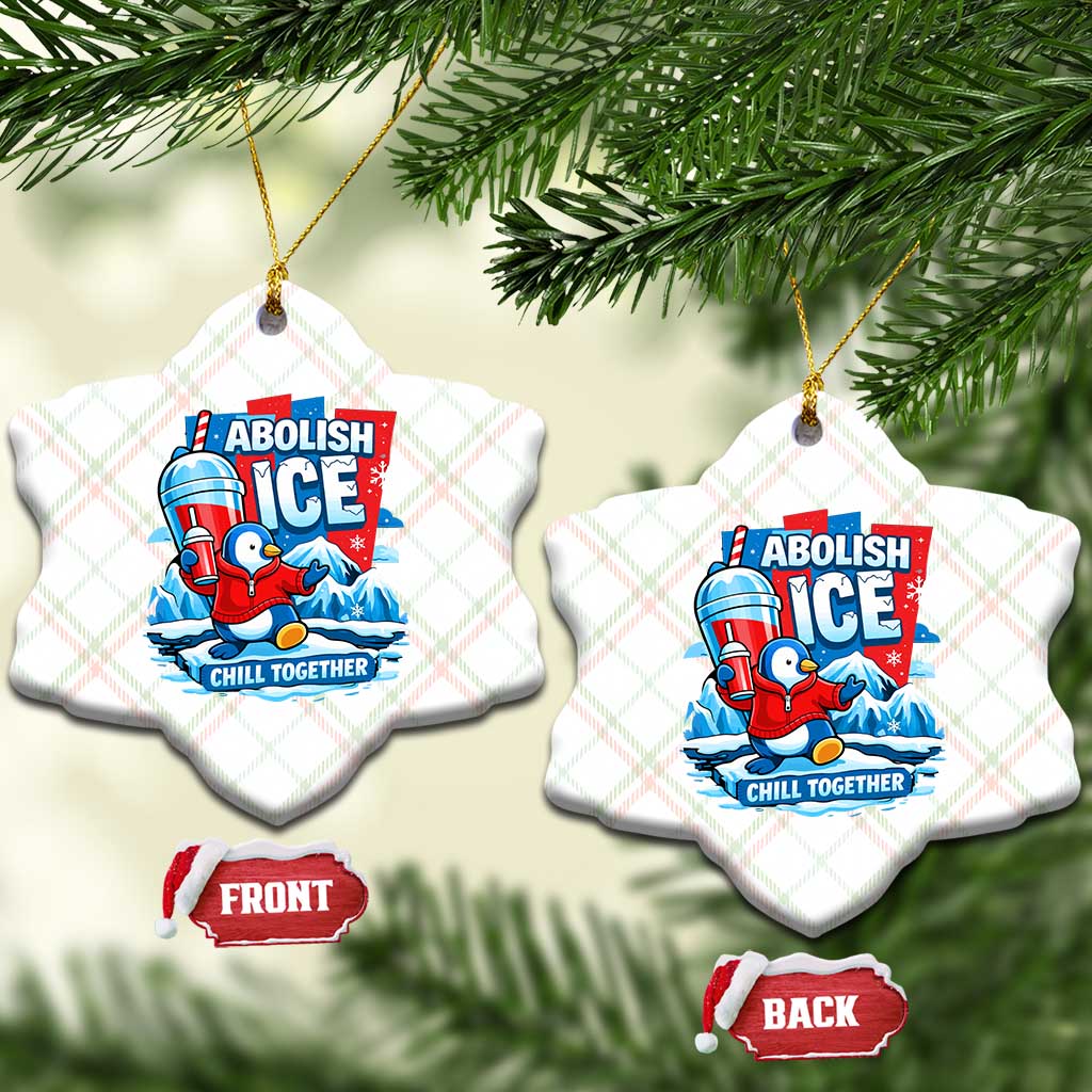 Abolish Ice Ceramic Ornament Subtle FDT Penguin Slush Drink Funny Summer Chill Mode