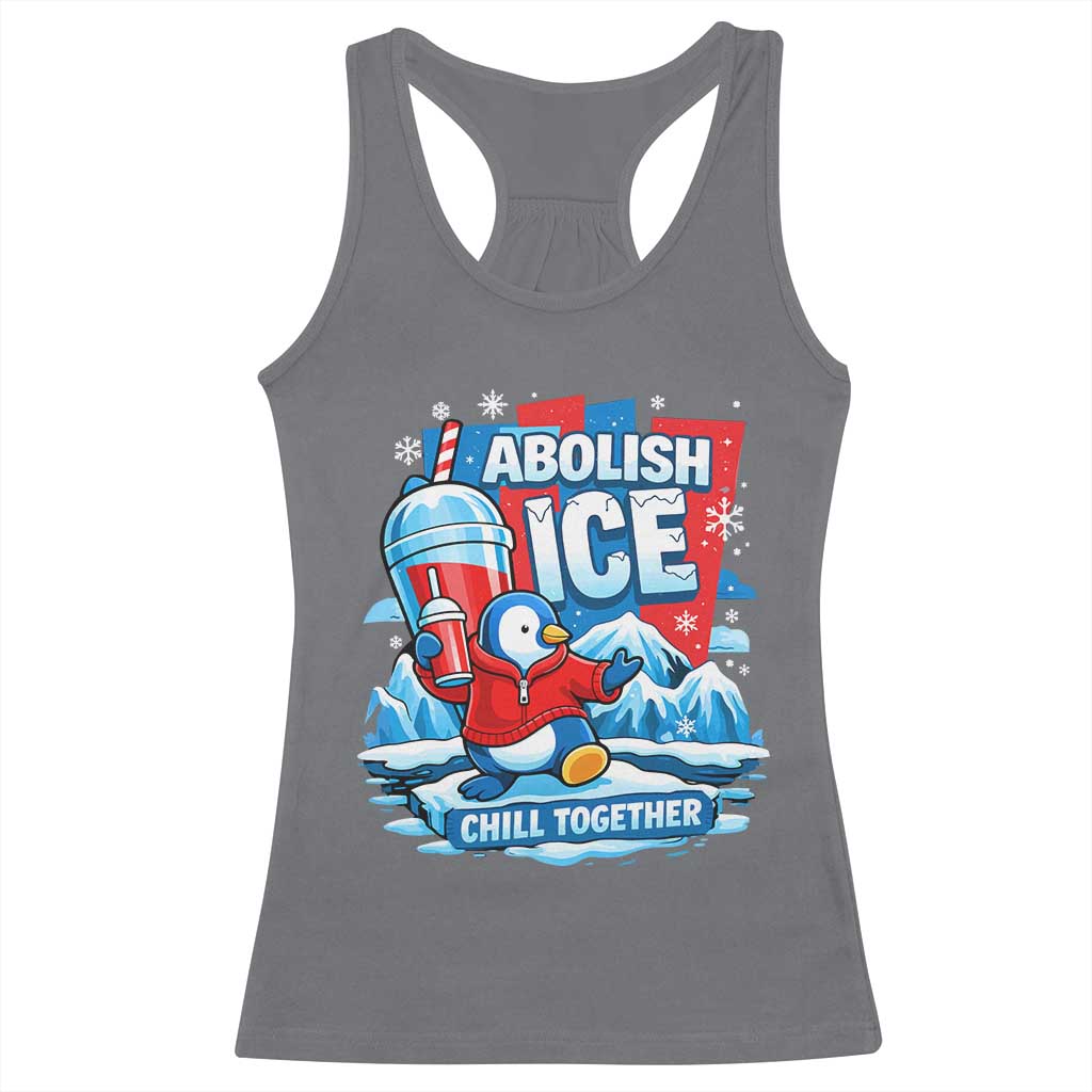 Abolish Ice Racerback Tank Top Subtle FDT Penguin Slush Drink Funny Summer Chill Mode