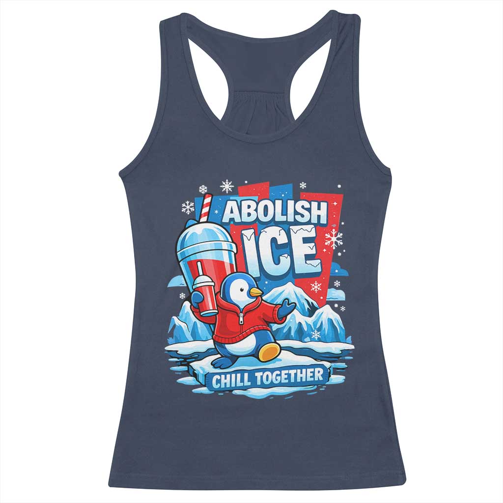 Abolish Ice Racerback Tank Top Subtle FDT Penguin Slush Drink Funny Summer Chill Mode