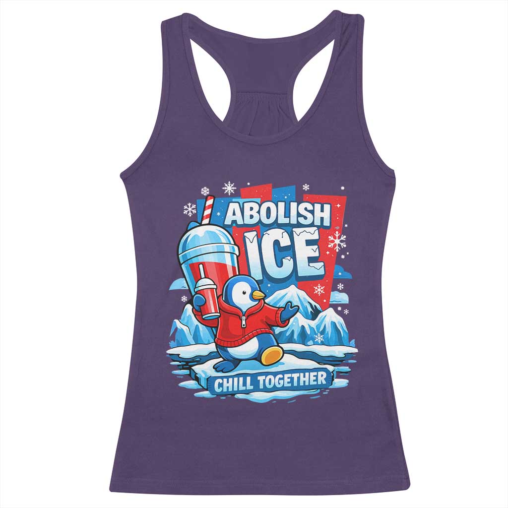 Abolish Ice Racerback Tank Top Subtle FDT Penguin Slush Drink Funny Summer Chill Mode